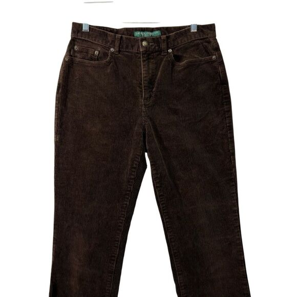 Vintage 8p RALPH LAUREN Women's Sable Brown Classic Corduroy Pants 8p - Picture 3 of 16